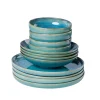 Die moderne Hausfrau Tafelservice, Steinzeug TIEFER SEE Blau / Grün