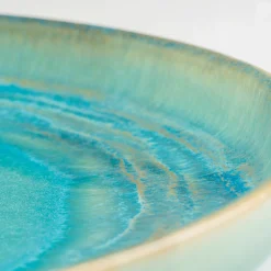 Die moderne Hausfrau Tafelservice, Steinzeug TIEFER SEE Blau / Grün