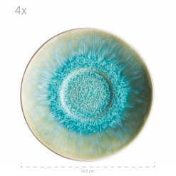 Die moderne Hausfrau Tassen-Set, Steinzeug Frozen Grün