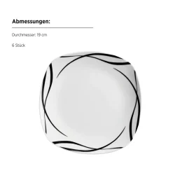 Die moderne Hausfrau Teller Set, Porzellan DECORA