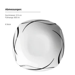 Die moderne Hausfrau Teller Set, Porzellan DECORA