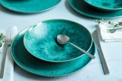 Die moderne Hausfrau Teller Set, Steinzeug Carellia Blau