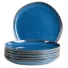 Die moderne Hausfrau Teller Set, Steinzeug Cordelia Königsblau