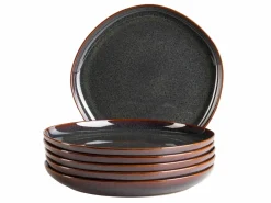 Die moderne Hausfrau Teller Set, Steinzeug Cordelia Braun