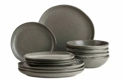 Die moderne Hausfrau Tellerset, Keramik Marlena 6 x Speiseteller, 6 x Suppenteller