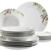 Die moderne Hausfrau Tellerset, Porzellan Herbal Garden 6 x Speiseteller, 6 x Suppenteller, 6 x Dessertteller