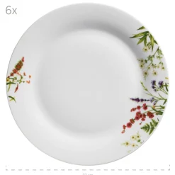 Die moderne Hausfrau Tellerset, Porzellan Herbal Garden 6 x Speiseteller, 6 x Suppenteller, 6 x Dessertteller