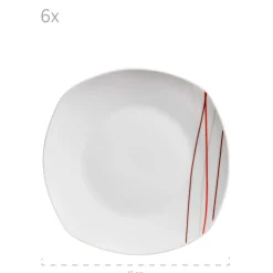 Die moderne Hausfrau Tellerset, Porzellan Sencilla 6 x Speiseteller, 6 x Suppenteller, 6 x Dessertteller