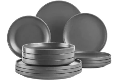 Die moderne Hausfrau Tellerset, Porzellan Vada Weiß