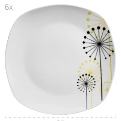 Die moderne Hausfrau Tellerset, Porzellan Vanesa 6 x Speiseteller, 6 x Suppenteller, 6 x Dessertteller