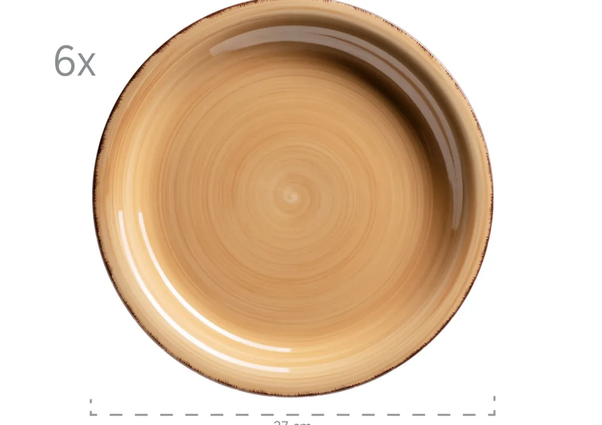 Die moderne Hausfrau Teller-Set, Steingut Lumaca Olivgrün