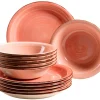 Die moderne Hausfrau Teller-Set, Steingut Lumaca Koralle