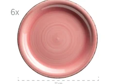 Die moderne Hausfrau Teller-Set, Steingut Lumaca Koralle