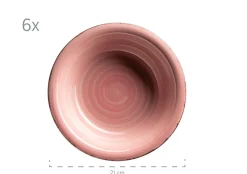 Die moderne Hausfrau Teller-Set, Steingut Lumaca Koralle