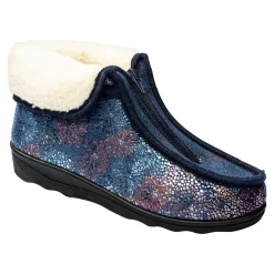 Damen Die moderne Hausfrau Thermo-Hausschuh „Fleur“ blau