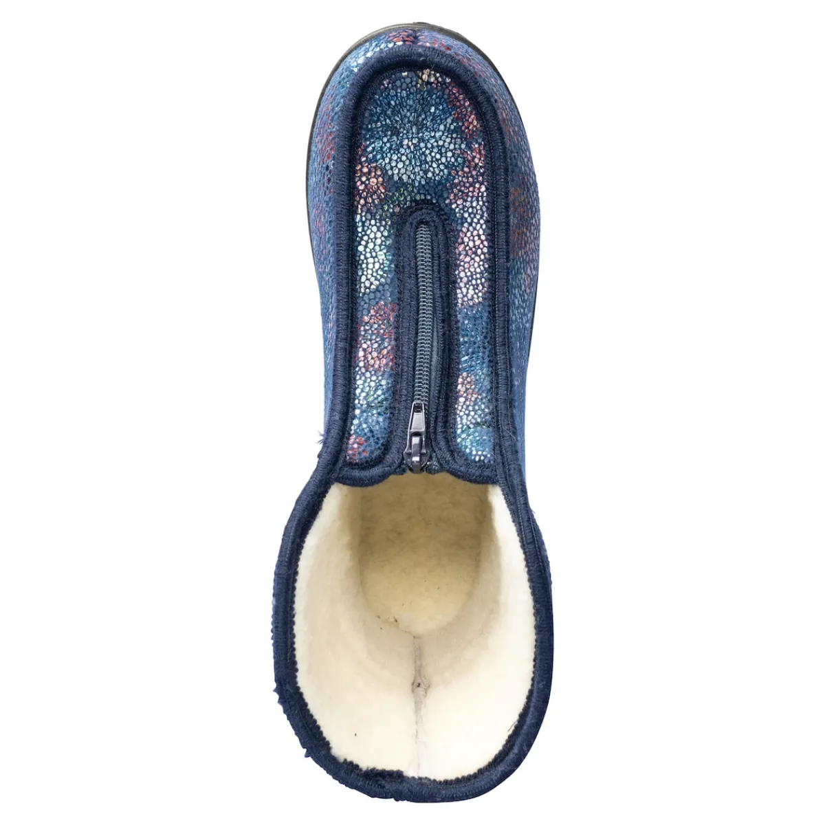 Damen Die moderne Hausfrau Thermo-Hausschuh „Fleur“ blau