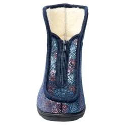 Damen Die moderne Hausfrau Thermo-Hausschuh „Fleur“ blau