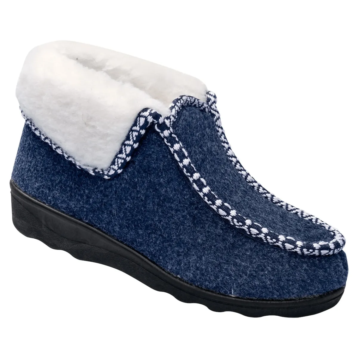 Damen Die moderne Hausfrau Thermo-Hausschuh "Helga" mit Wolle