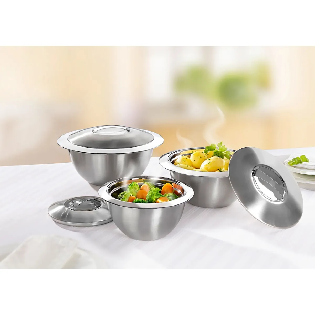 Die moderne Hausfrau Thermoschüssel mit Deckel, Edelstahl 2 l