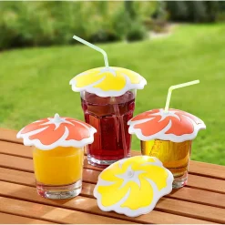 Die moderne Hausfrau Trinkglas-Abdeckung "Blume", 4 Stück