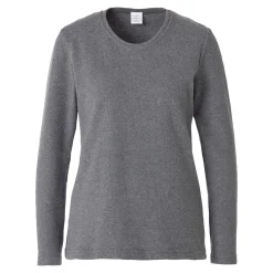 Damen Die moderne Hausfrau Warmer Damen- Pullover, fein gerippt grau