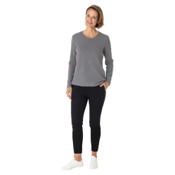 Damen Die moderne Hausfrau Warmer Damen- Pullover, fein gerippt grau
