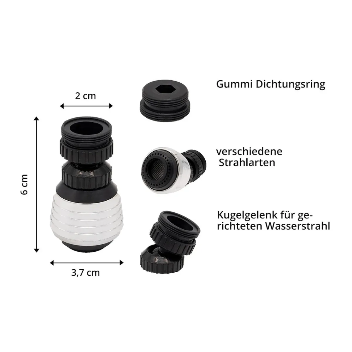 Die moderne Hausfrau Wasserhahn-Aufsatz "Siebstrahl"