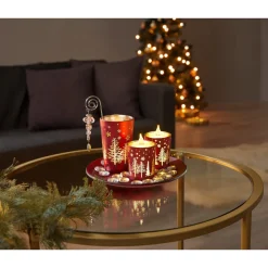 Die moderne Hausfrau Weihnachtsteller-Set inkl. 3 LED-Kerzen