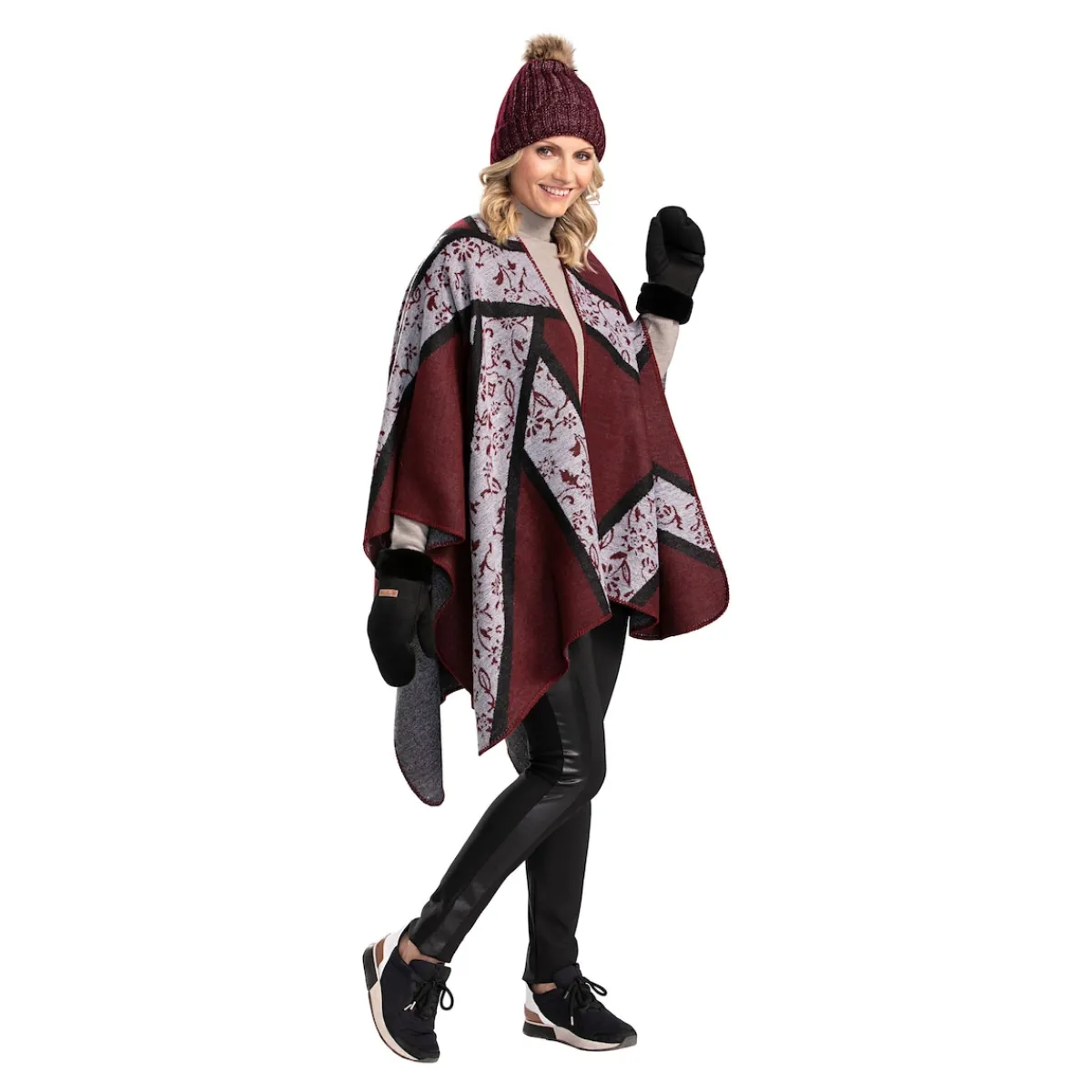 Damen Die moderne Hausfrau Wende-Poncho