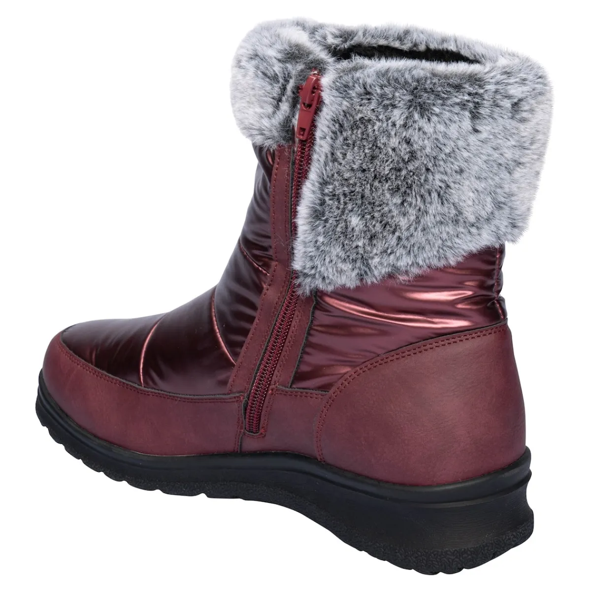 Damen Die moderne Hausfrau Winterstiefel mit Spikes "Karla" bordeaux