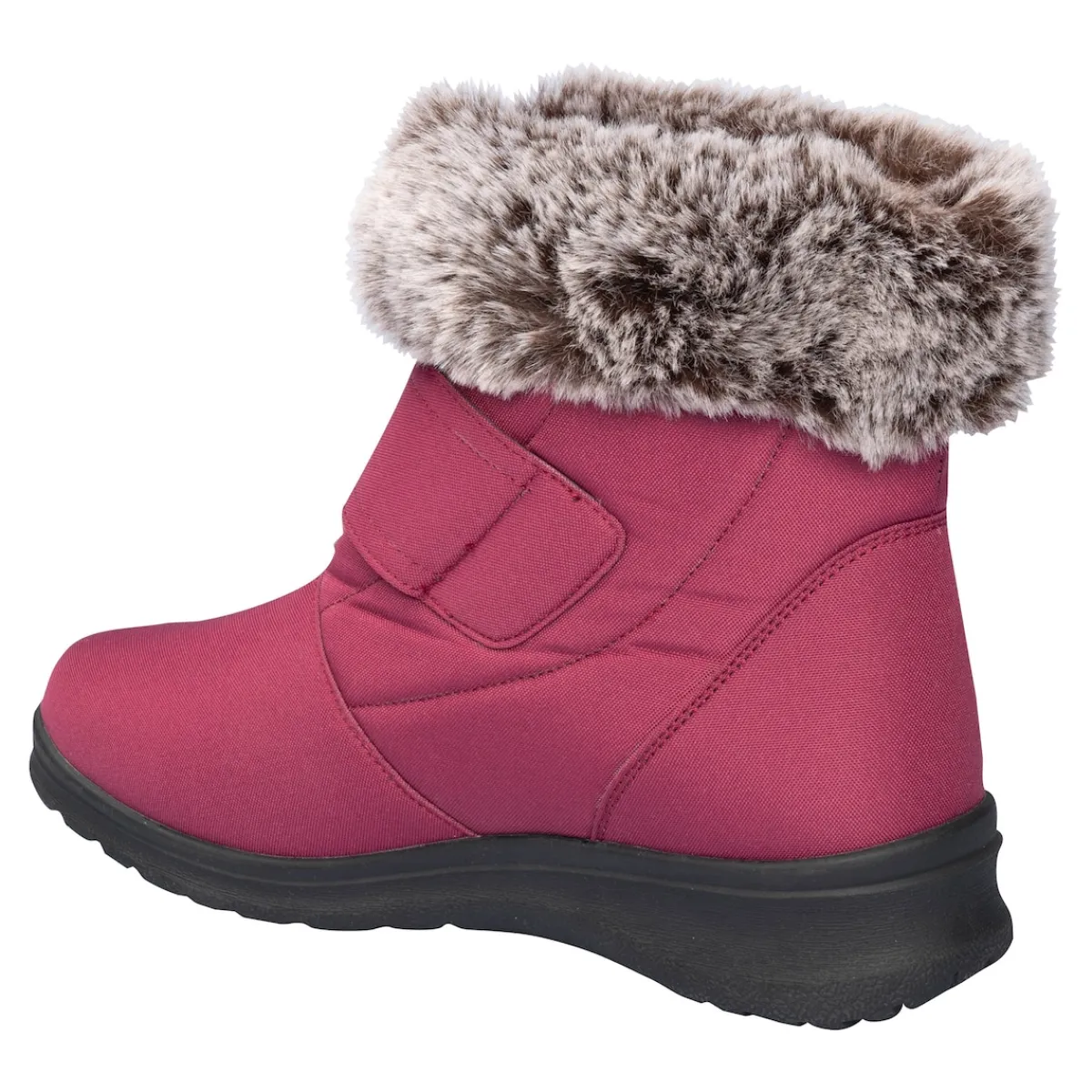 Damen Die moderne Hausfrau Winterstiefelette mit Spikes & Klett „Monika“ beere