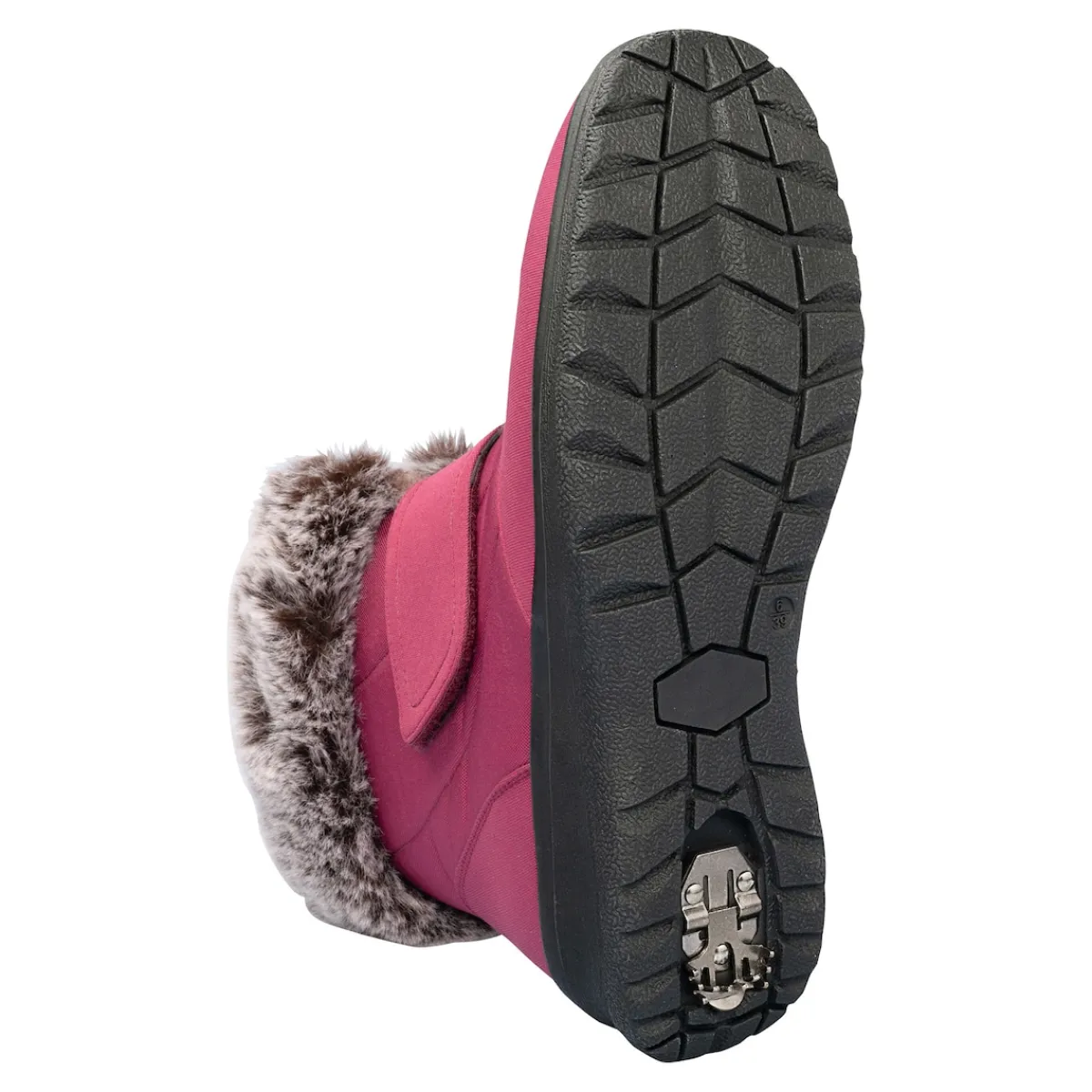 Damen Die moderne Hausfrau Winterstiefelette mit Spikes & Klett „Monika“ beere