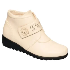 Damen Die moderne Hausfrau ﻿Wärme-Klettstiefelette „Beatrice“ creme