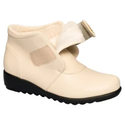Damen Die moderne Hausfrau ﻿Wärme-Klettstiefelette „Beatrice“ creme