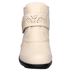 Damen Die moderne Hausfrau ﻿Wärme-Klettstiefelette „Beatrice“ creme