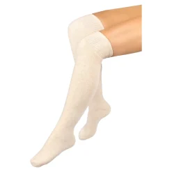 Die moderne Hausfrau Wärme-Kuschelkniestrümpfe „Extra lang“ beige