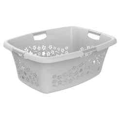Die moderne Hausfrau Wäschekorb Flowers grau - 50 l