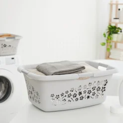 Die moderne Hausfrau Wäschekorb Flowers grau - 50 l