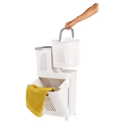 Die moderne Hausfrau Wäschekorb-Organizer "3 in 1" weiß