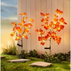Die moderne Hausfrau XL-Solar-Gartenstecker Blätterzweig "Ahornblatt"
