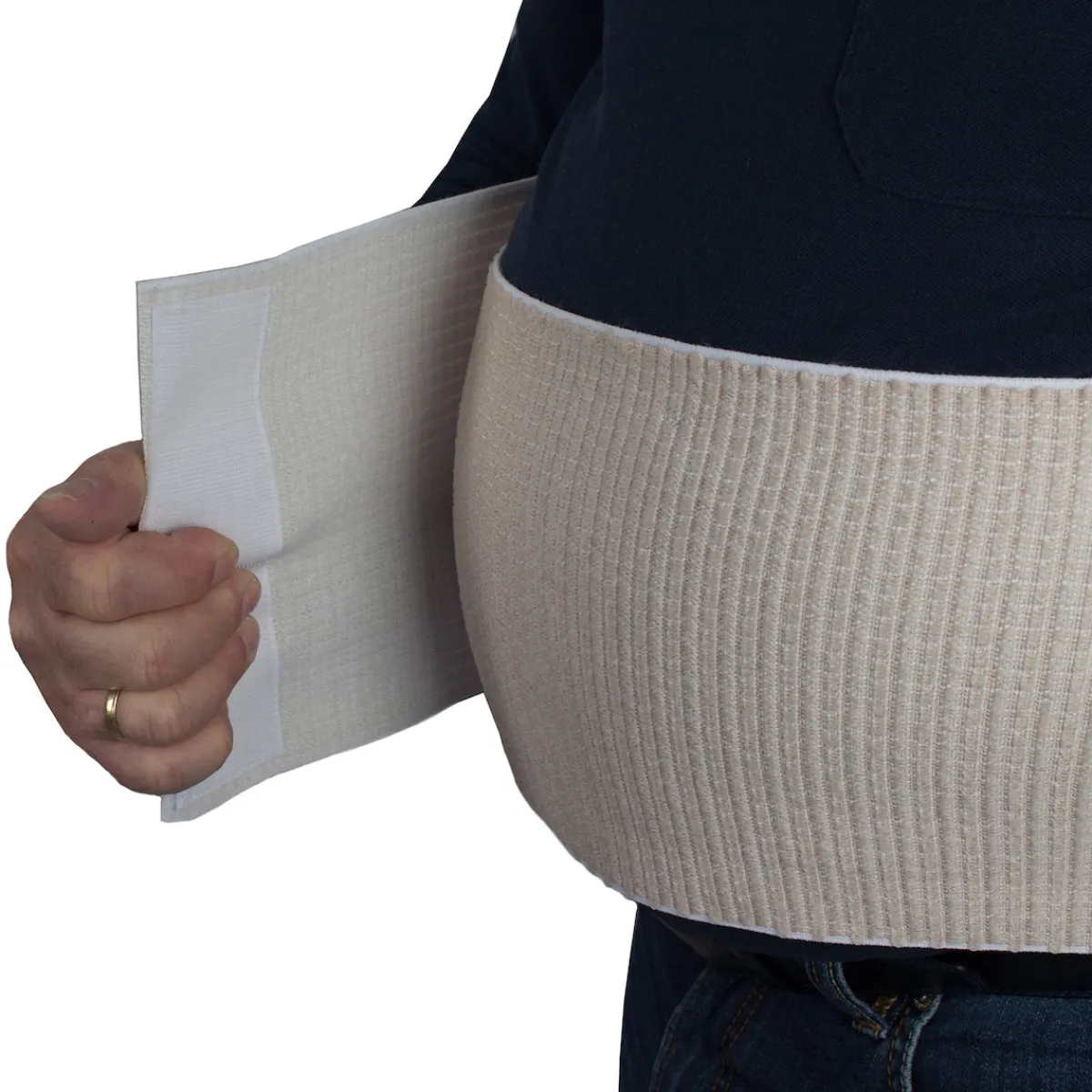 Die moderne Hausfrau XXL Nierenwärmer mit Stützf, standard eins.beige, stark gerauht Weiß