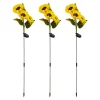 Die moderne Hausfrau XXL-LED-Solar-Gartenstecker "Sonnenblumen", 3 Stück