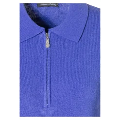 Damen Die moderne Hausfrau Zip-Pullover „Cashmerelike“ blau