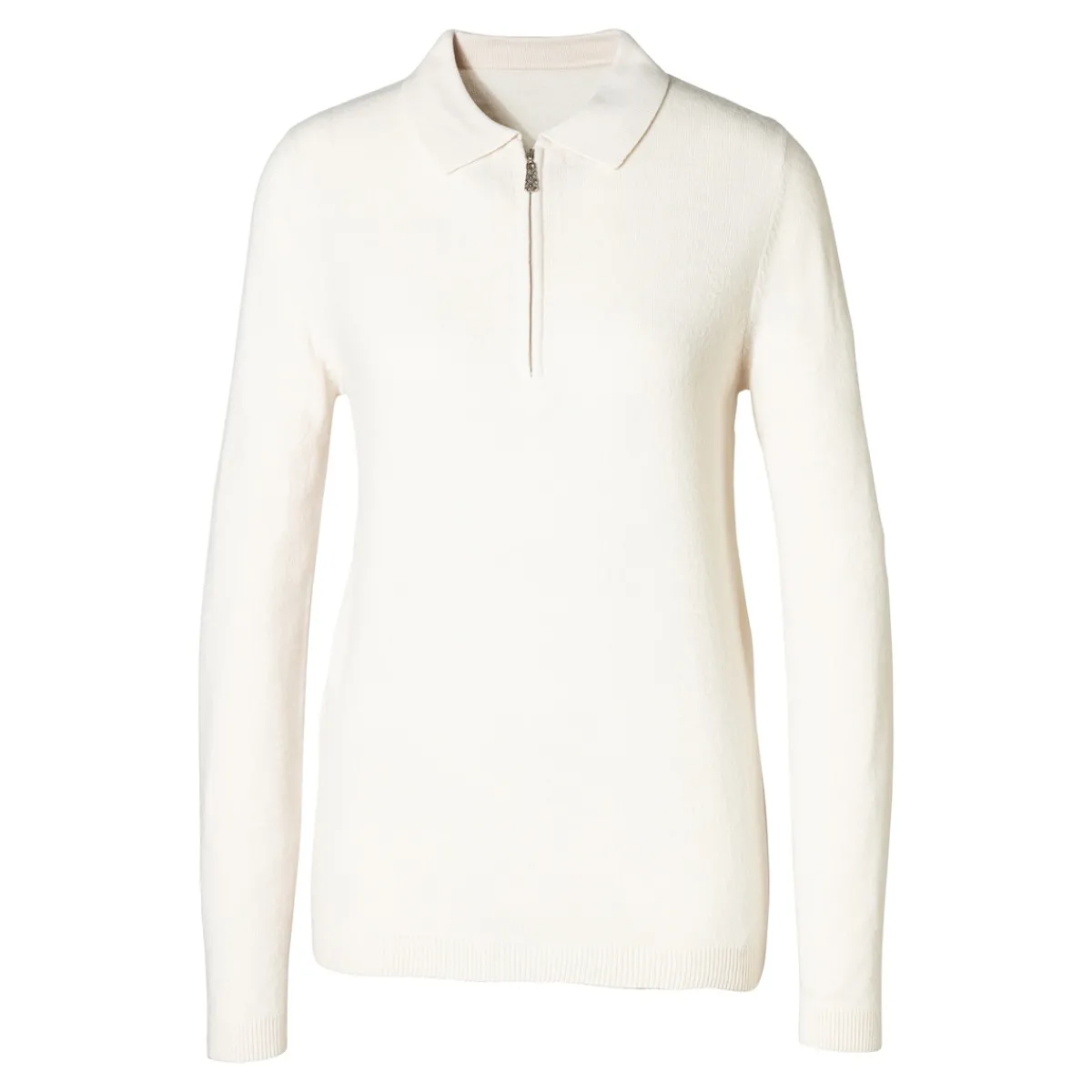 Damen Die moderne Hausfrau Zip-Pullover „Cashmerelike“ creme